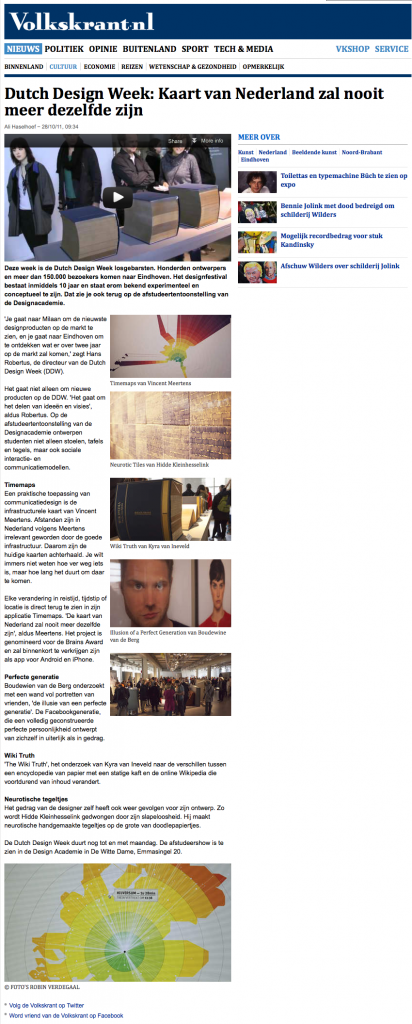 Dutch Design Week: Kaart van Nederland zal nooit meer dezelfde zijn - Cultuur - VK 2012-11-11 16-03-59