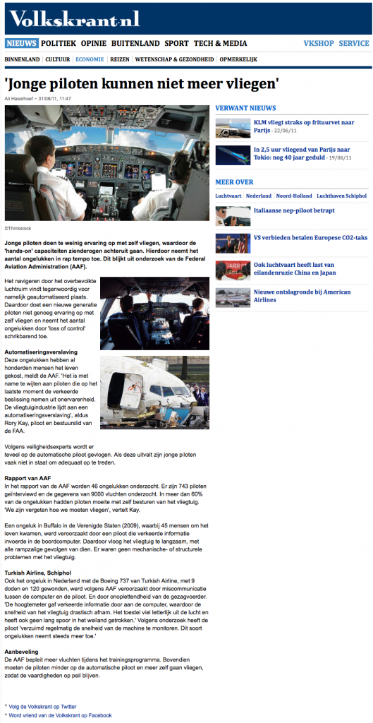 'Jonge piloten kunnen niet meer vliegen' - Economie - VK 2012-11-11 16-47-35