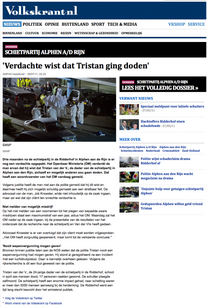 'Verdachte wist dat Tristan ging doden' - Schietpartij Alphen a:d Rijn - VK 2012-11-11 17-21-56